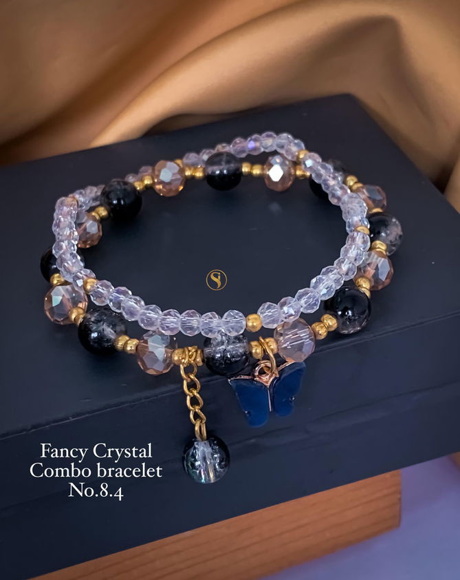 2 Fancy Designer Crystal Combo Bracelets Wholesale Price In Surat
